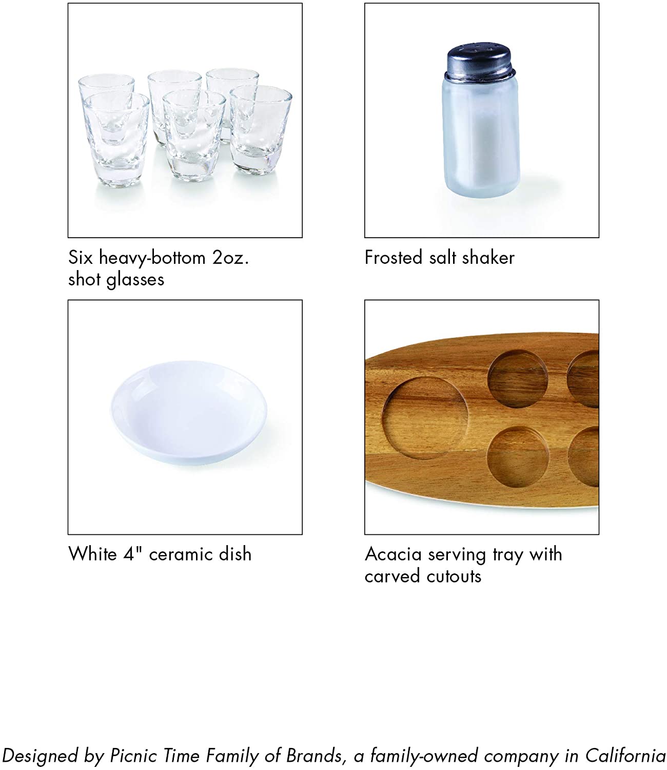 Picnic Time 6-Shot Glass Serving Set