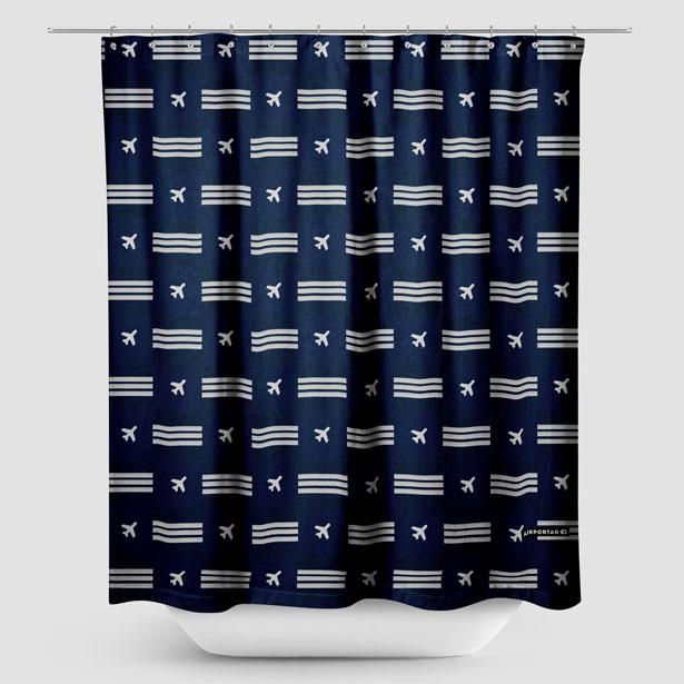 Pilot Stripes Shower Curtain