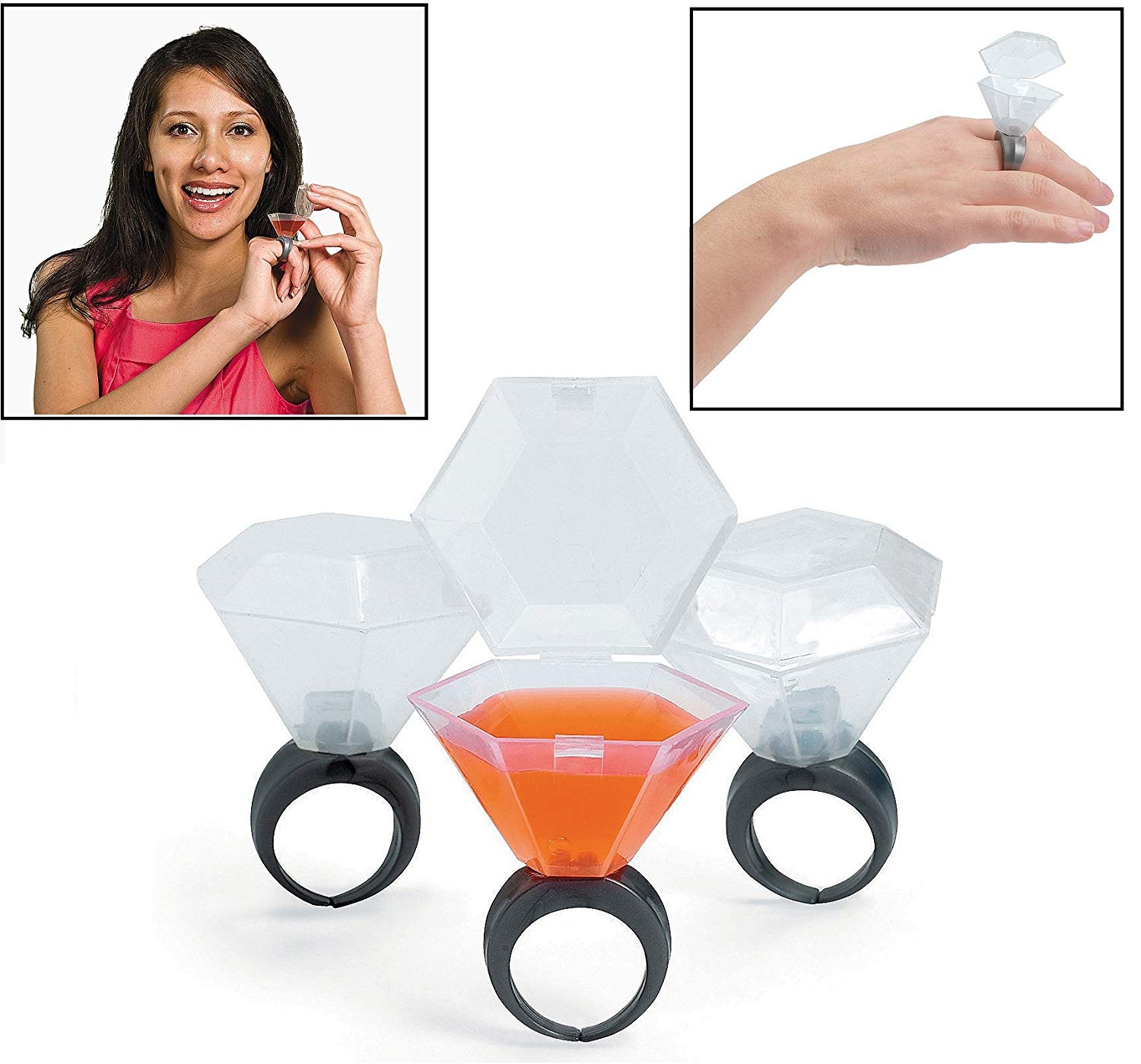 Plastic Diamond Ring Shot Glass