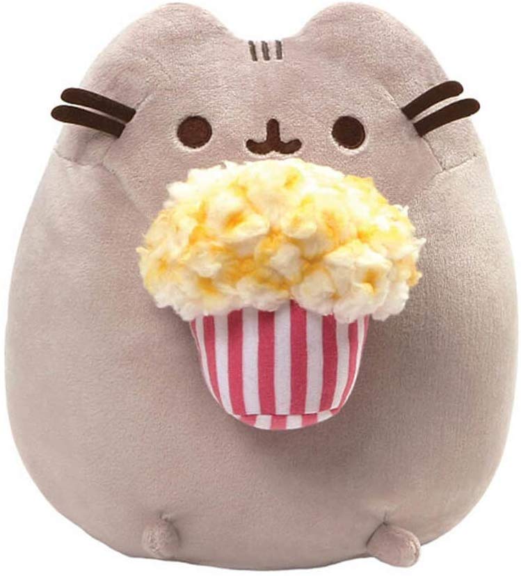 Plush Pusheen with Popcorn