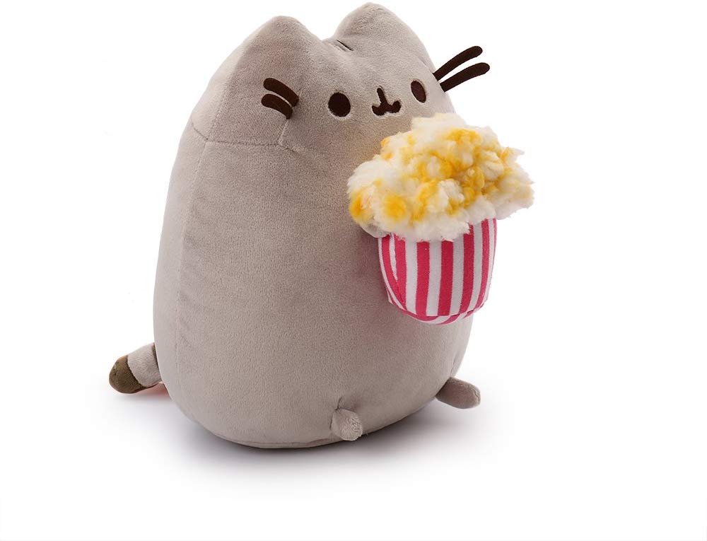 Plush Pusheen with Popcorn