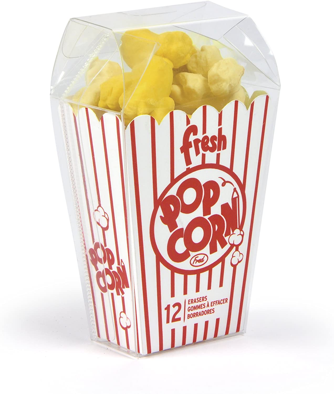 Popcorn Shaped Eraser Set with Holder