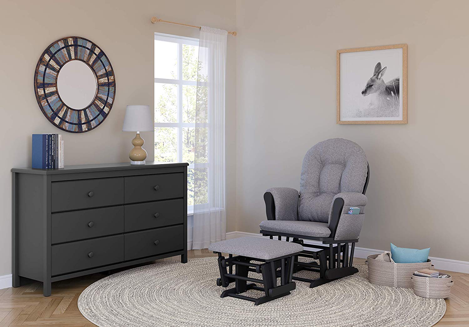 Premium Hoop Glider and Ottoman