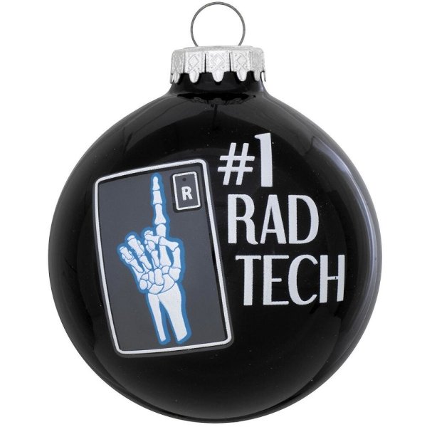 Rad Tech Black Glass Ornament