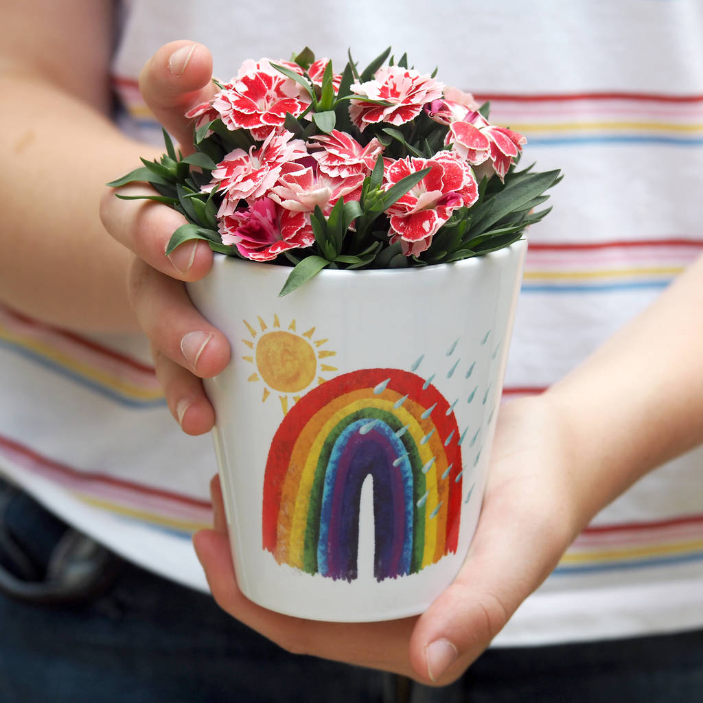 Rainbow Child's Personalised Plant Pot With Seeds