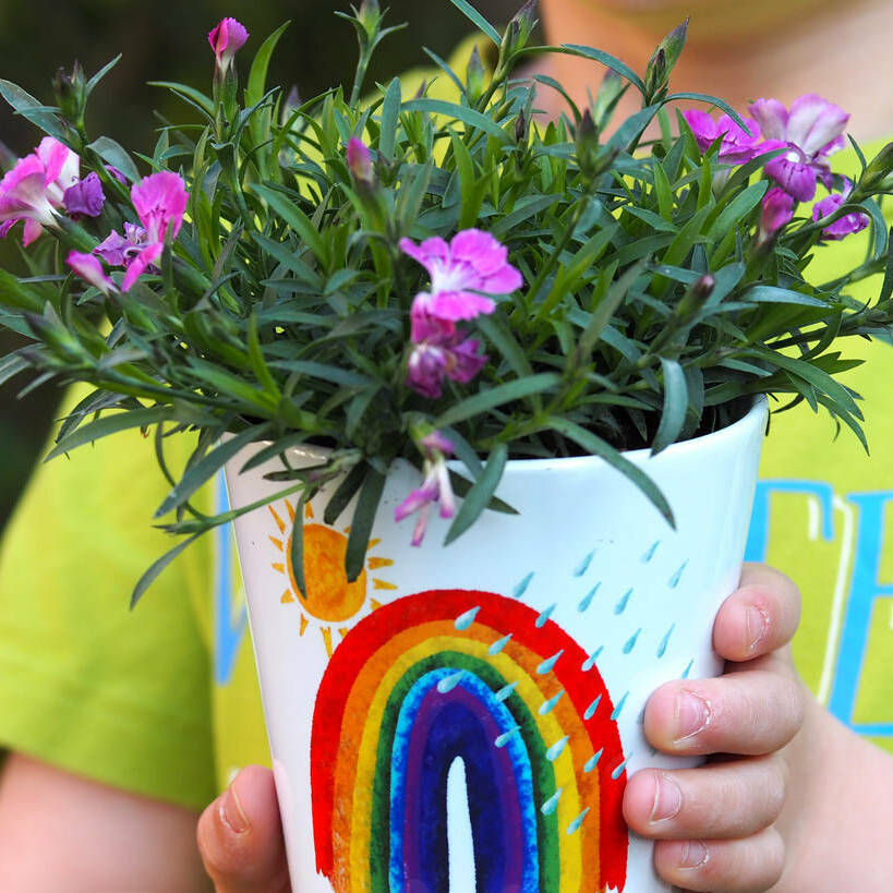 Rainbow Child's Personalised Plant Pot With Seeds