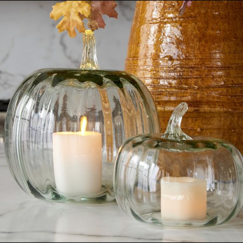 Recycled Glass Pumpkin Cloche