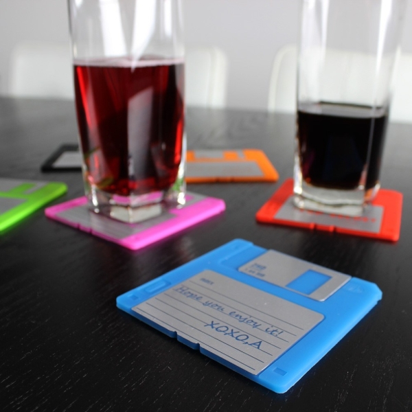 Retro Floppy Disk Silicone Drink Coasters