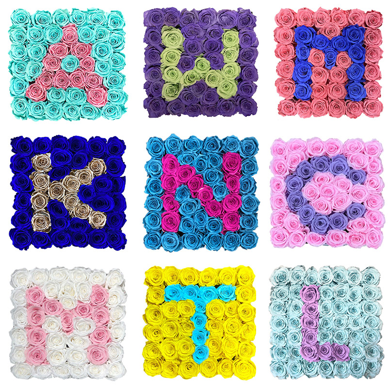  Roses Box with Custom Initial