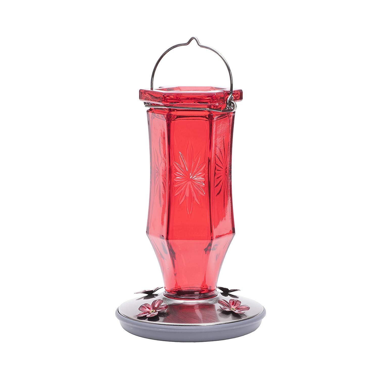 Ruby Glass Hummingbird Feeder