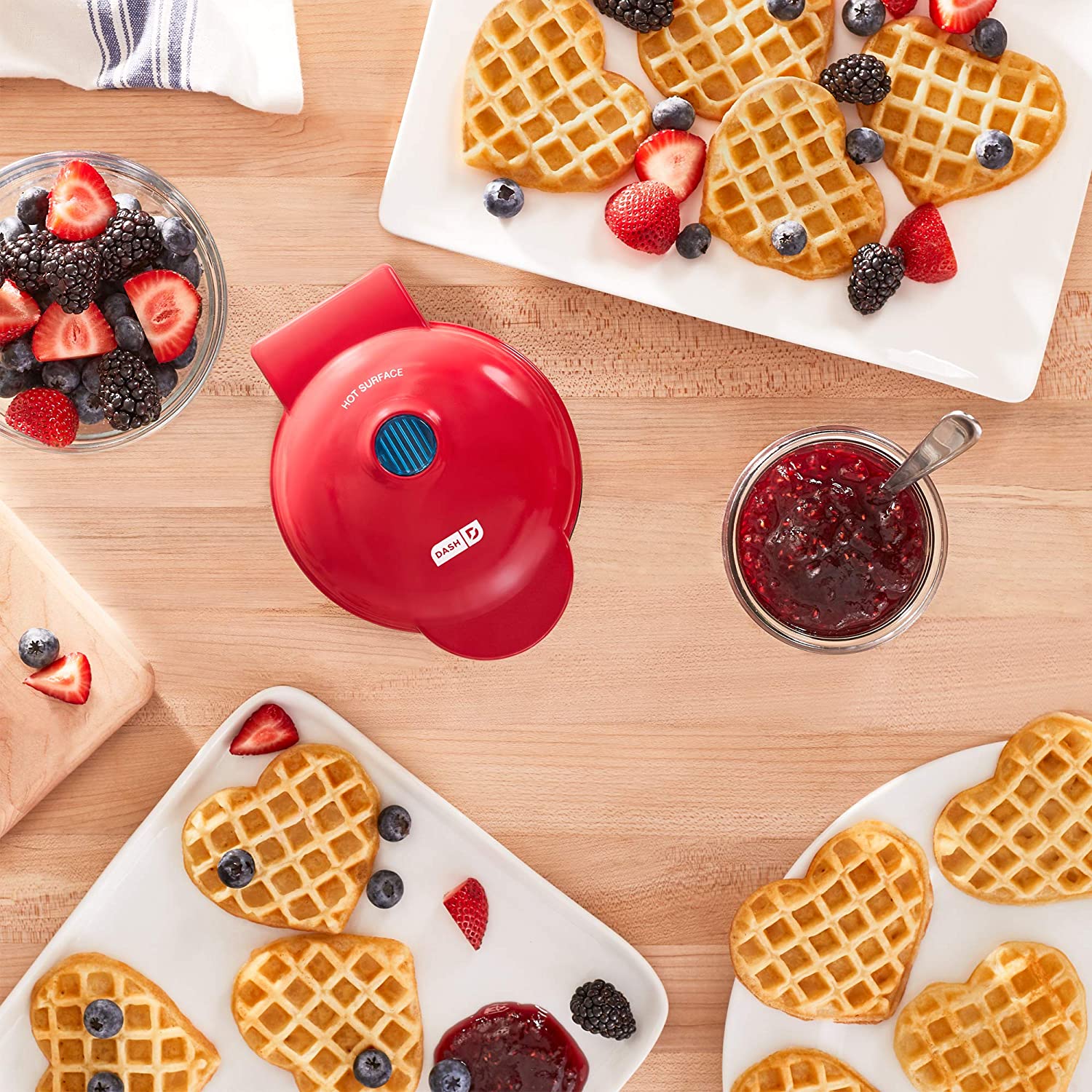 Ruby Red Heart Waffle Maker