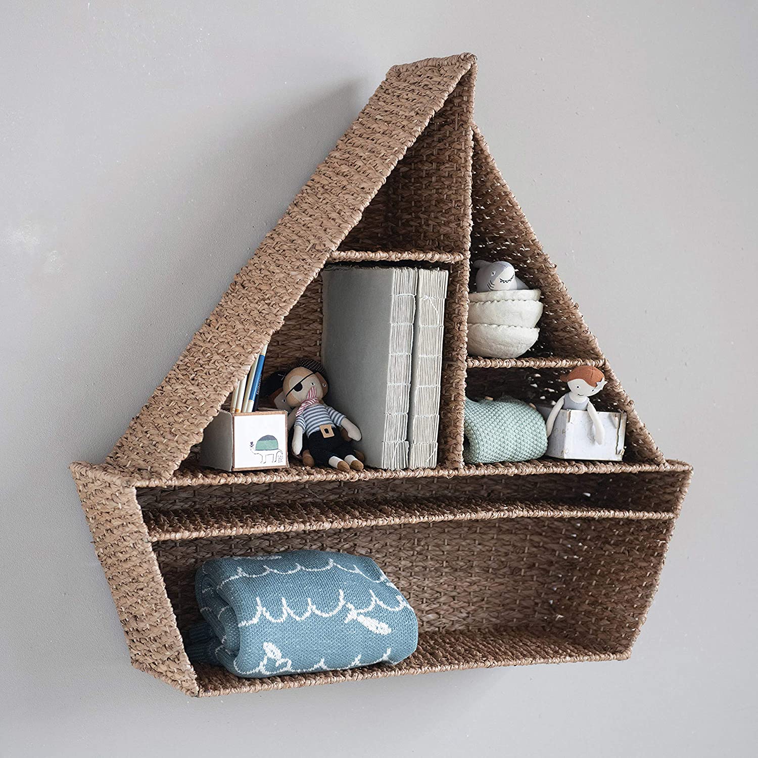 Sailboat Wall Natural Shelf