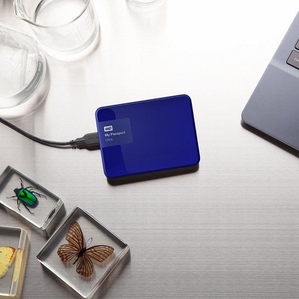 Sapphire Blue Portable External Hard Drive