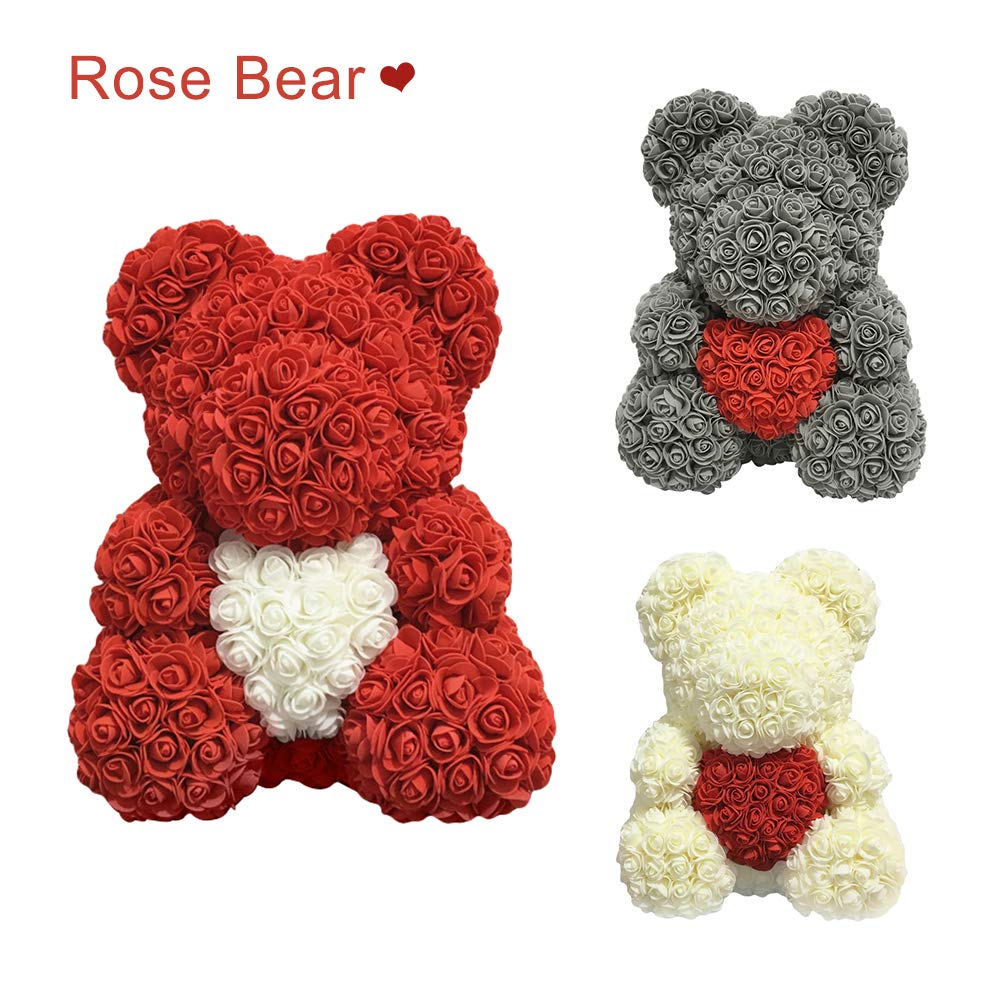 light blue rose bear