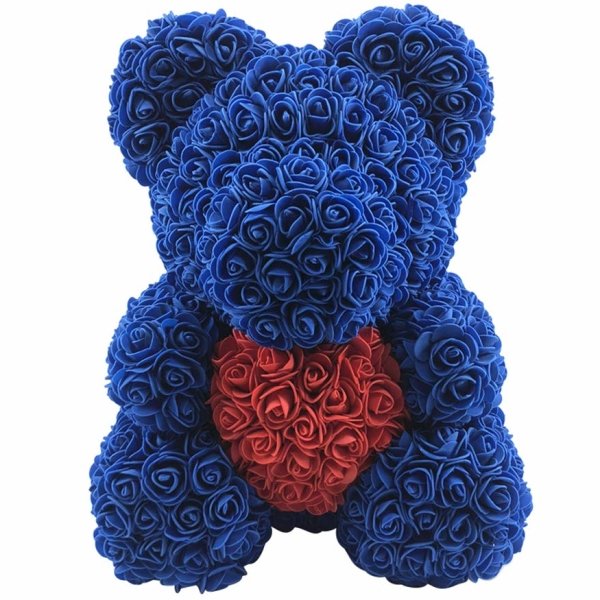 Sapphire Blue Rose Flower Bear