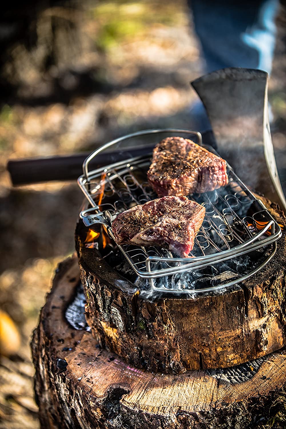 Self-Burning Wooden Portable Grill