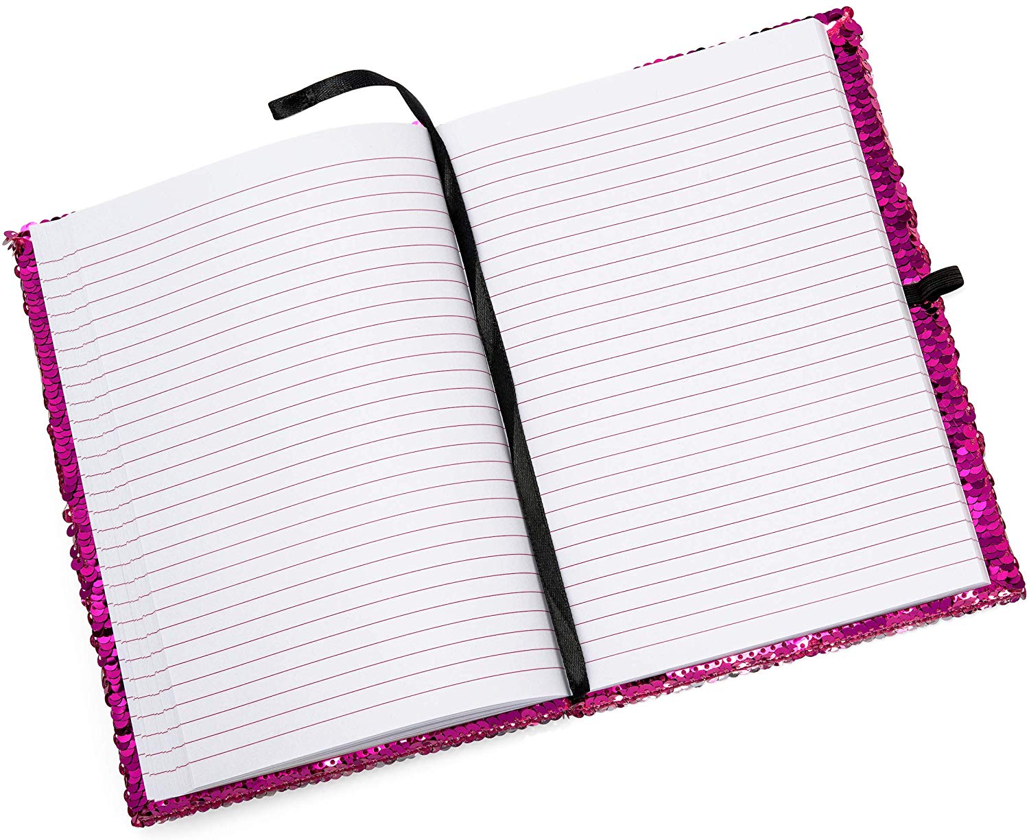 Sequin Notebook with Heart Pattern