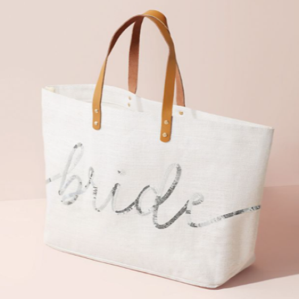  Sequin Script Bride Tote Bag