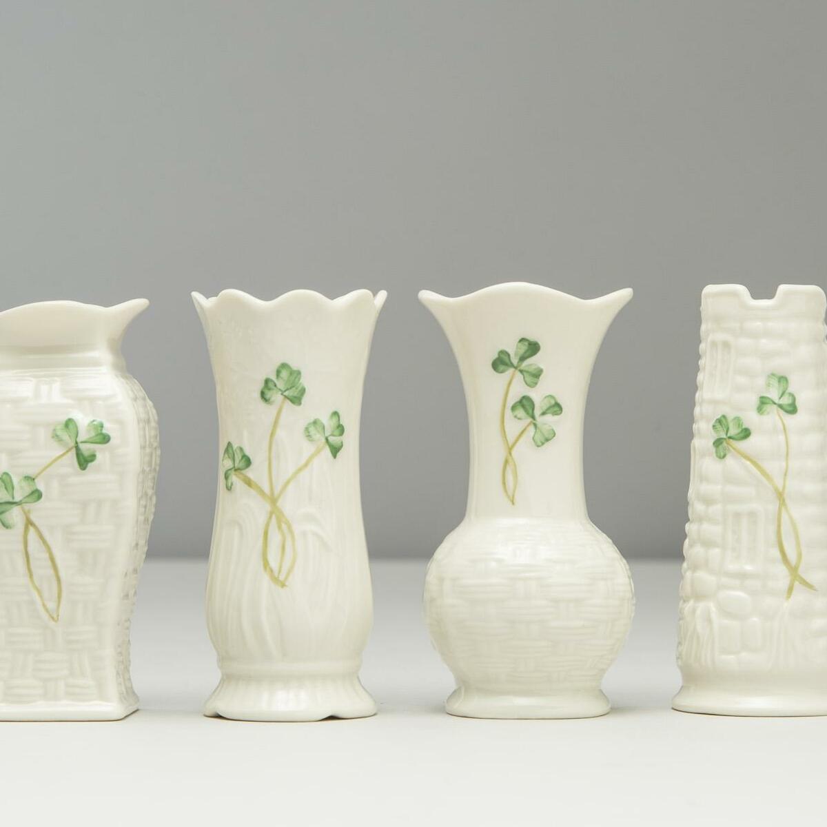 Set of 4 Shamrock Vases