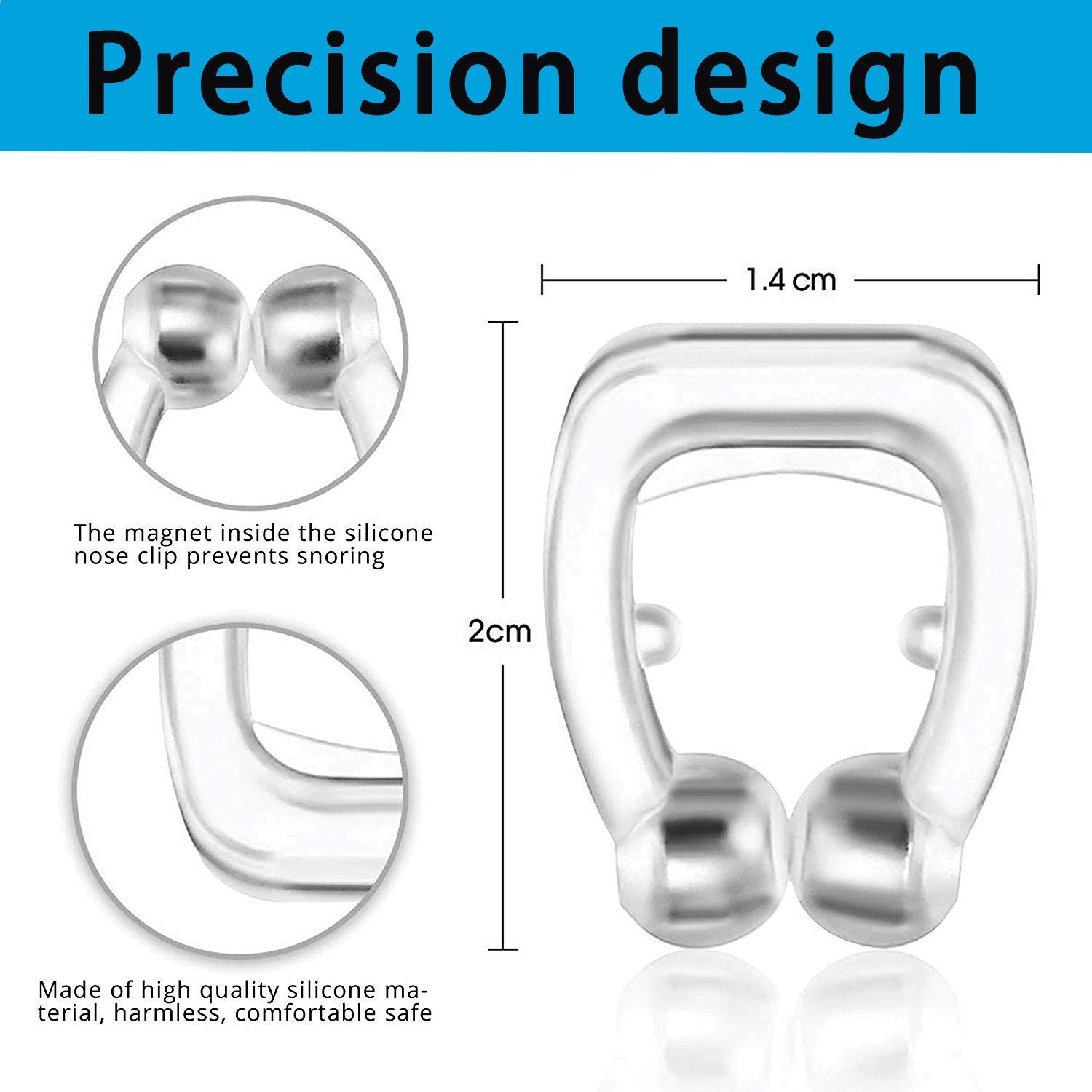 Silicone Magnetic Anti Snore Nose Clip