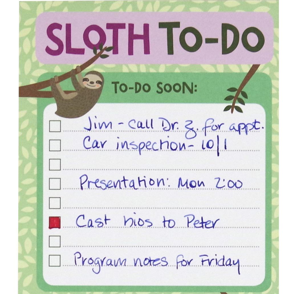 Sloth Daily Planner and Note Pad