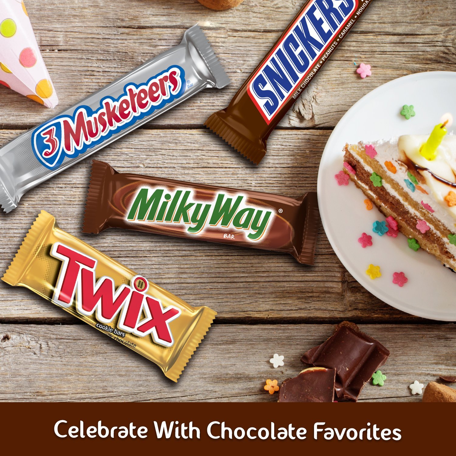 Snickers, Twix, 3 Musketeers & Milky Way Full Size Bars Variety Mix