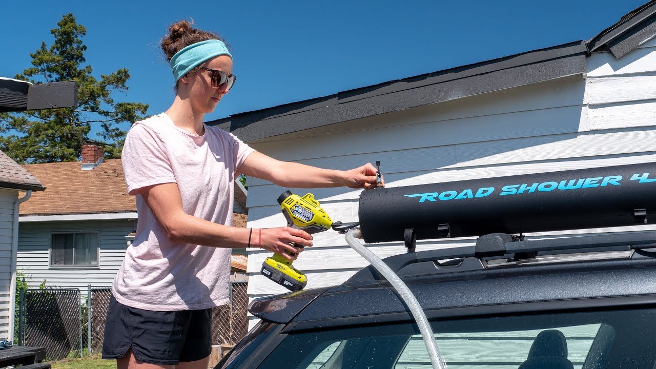 Solar Heated Roof Rack Road Shower