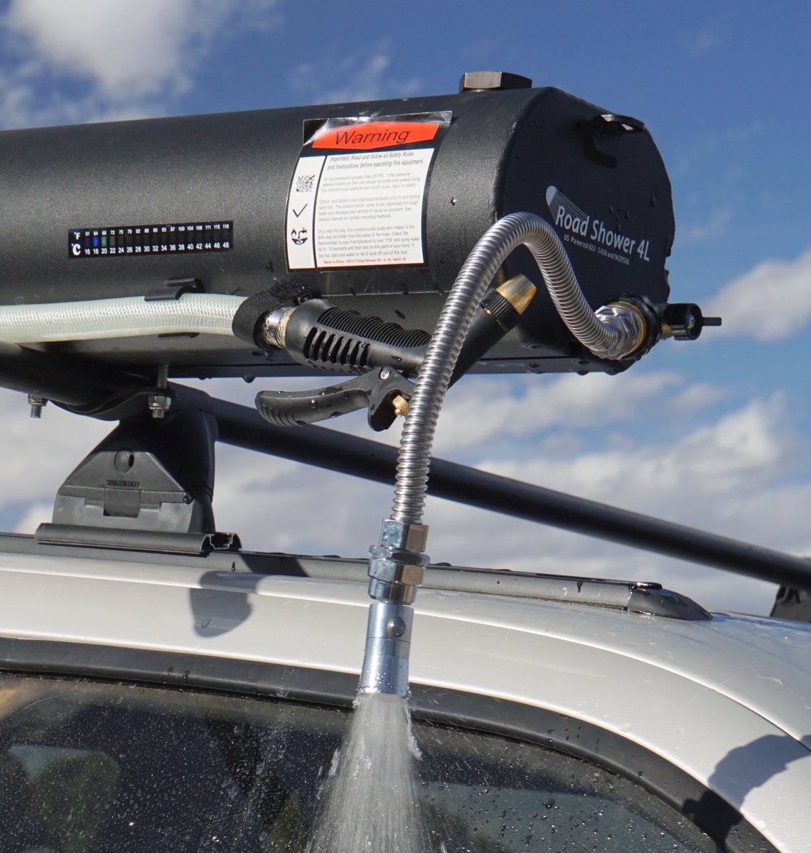 Solar Heated Roof Rack Road Shower