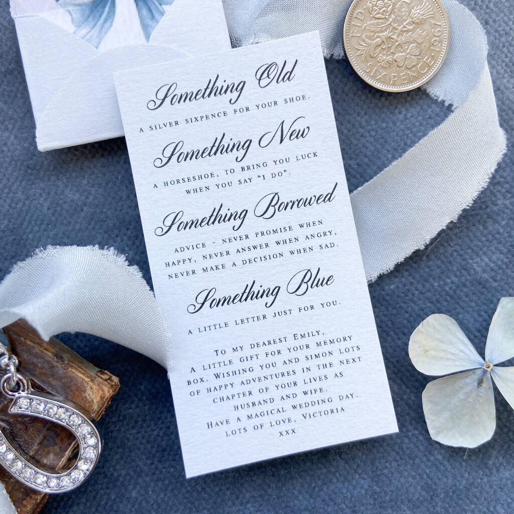 Something Old, New, Borrowed, Blue And A Sixpence