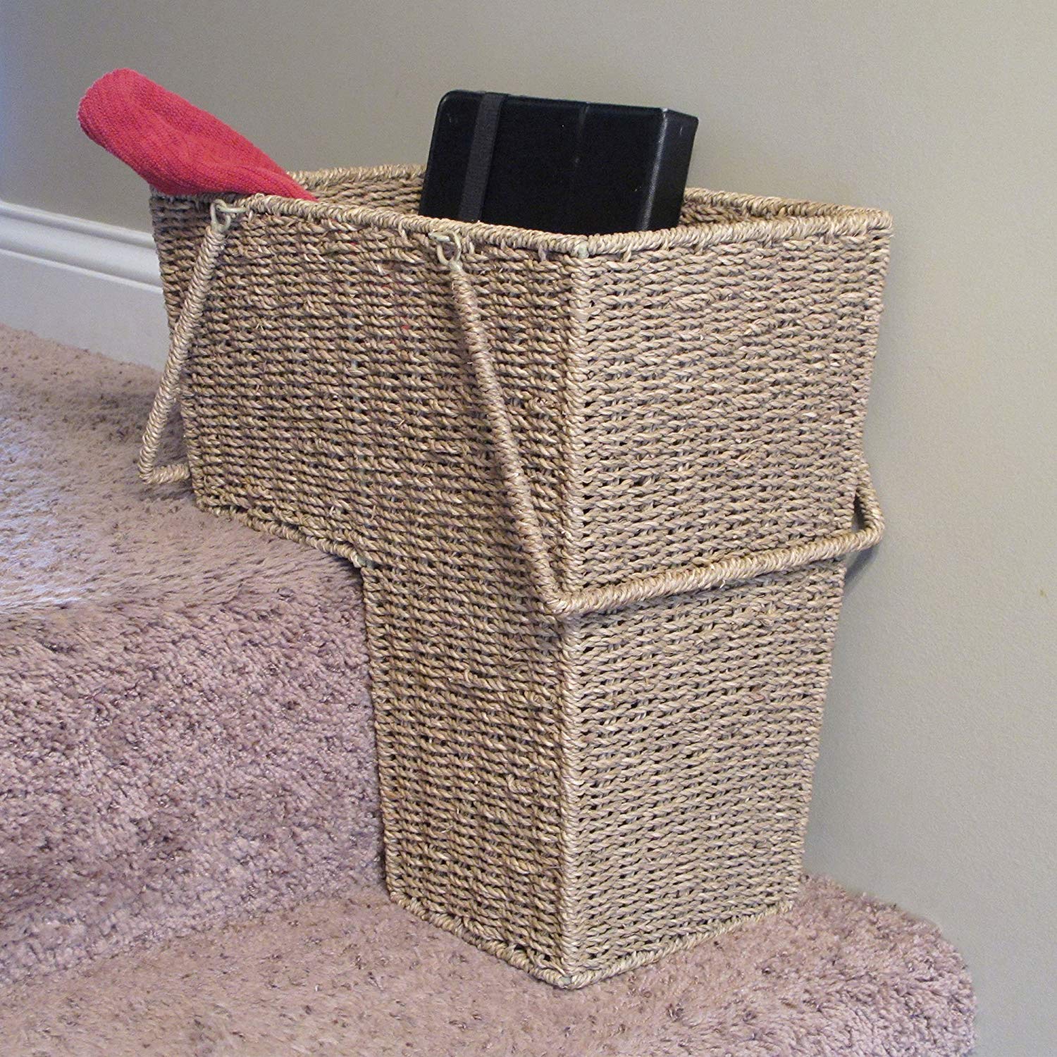 Stair Step Basket with Handle