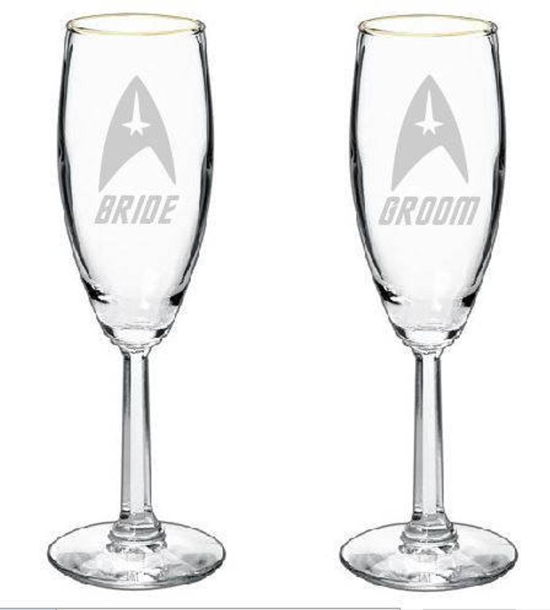 Star Trek Wedding Flutes