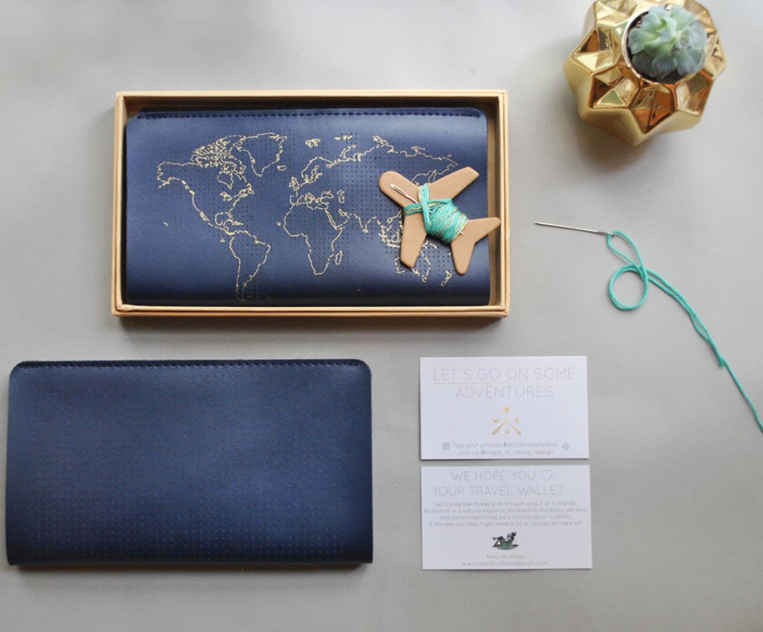 Stitch-Your-Travels Leather Wallet