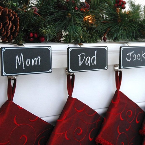 Stocking Holder with Chalkboard Icons