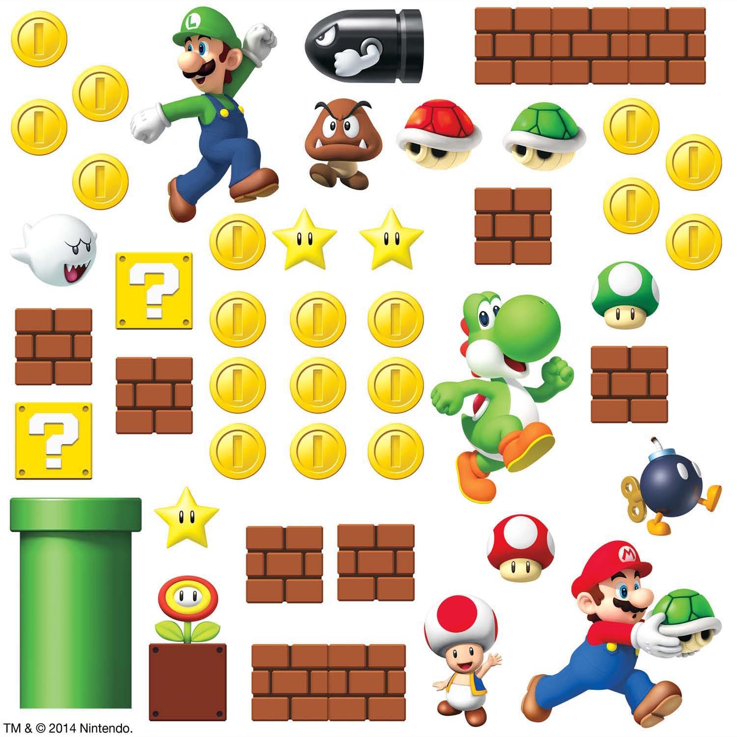 Super Mario Peel And Stick Wall Decals