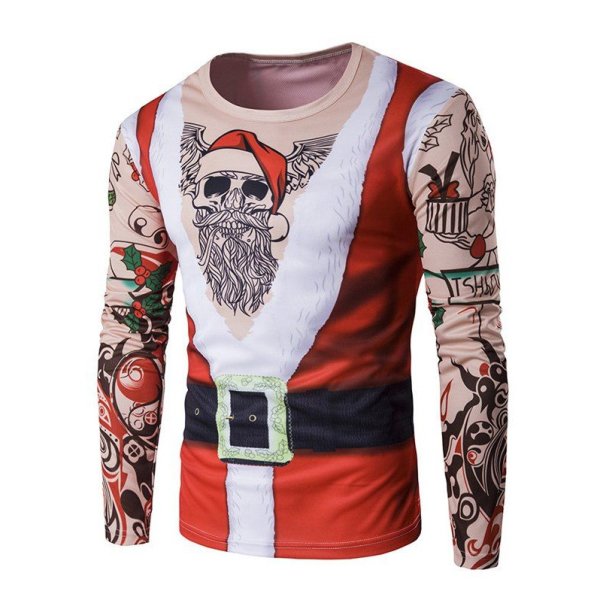 Tattoo Santa Claus Long Sleeve Shirt