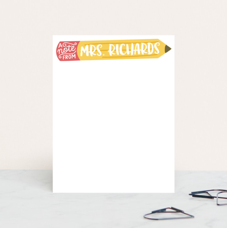 Teacher's Personalized Stationery