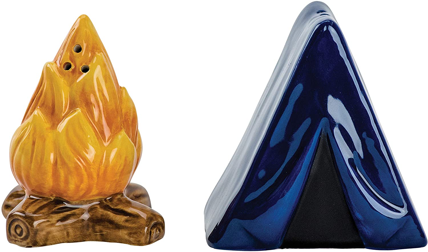 Tent and Campfire Salt & Pepper Shakers