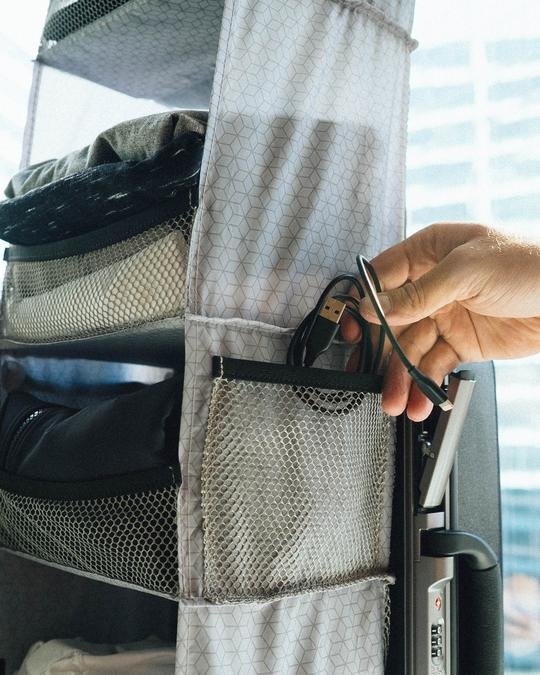 The Carry-on Closet: Suitcase with Shelving System