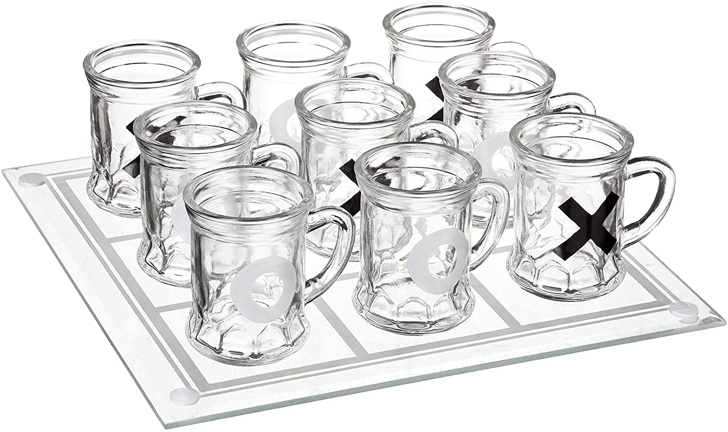 Tic Tac Toe Drinking Shot Glass Set