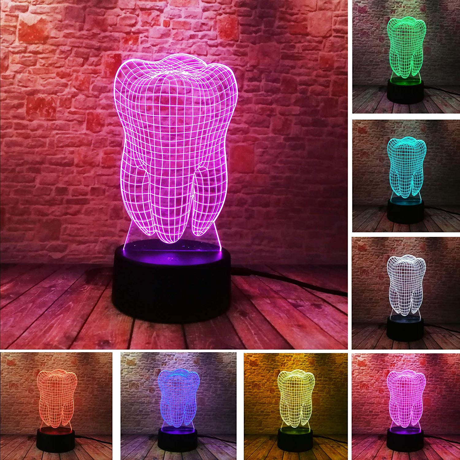 Tooth 3D LED Night Light