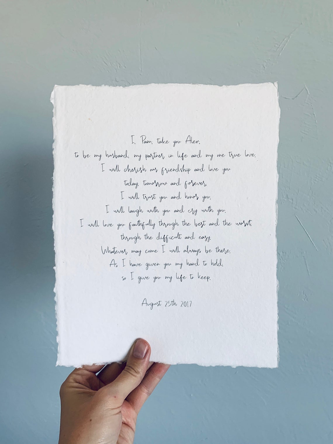 Typewriter Wedding Vows Print