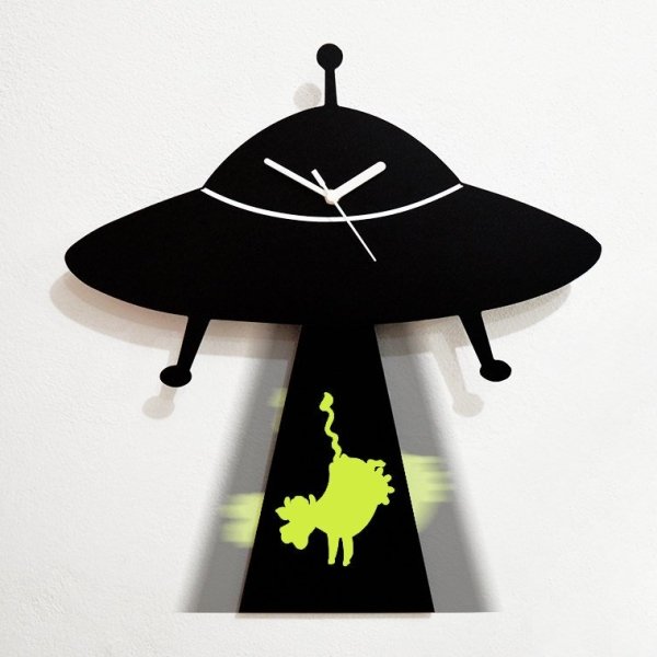 UFO Abducting Cow Clock