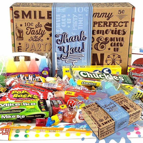 Vintage Candy Thank You Gift Basket