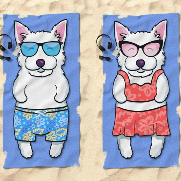 Westie Beach Towel