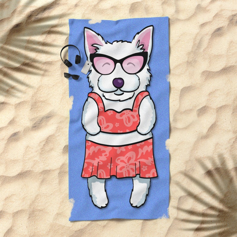 Westie Beach Towel