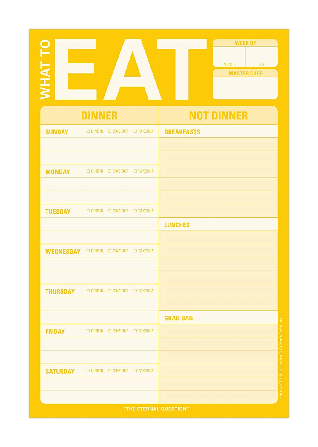 What to Eat Note Pad