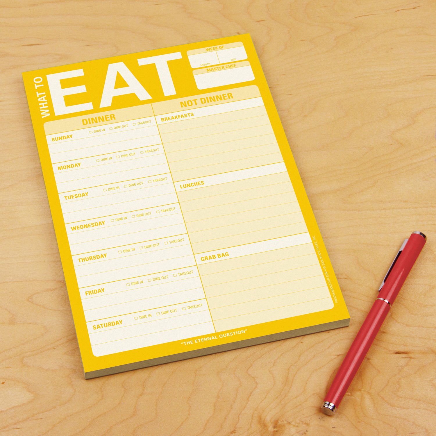 What to Eat Note Pad