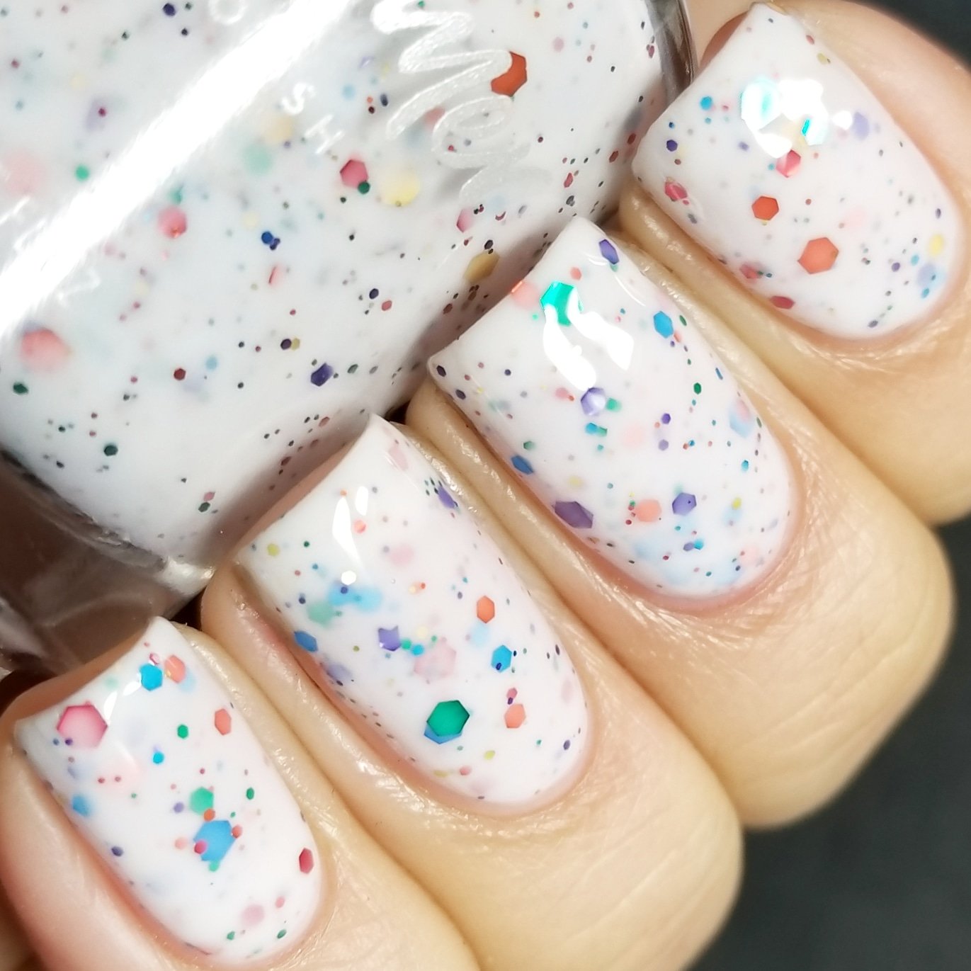 White Glitter Nail Polish