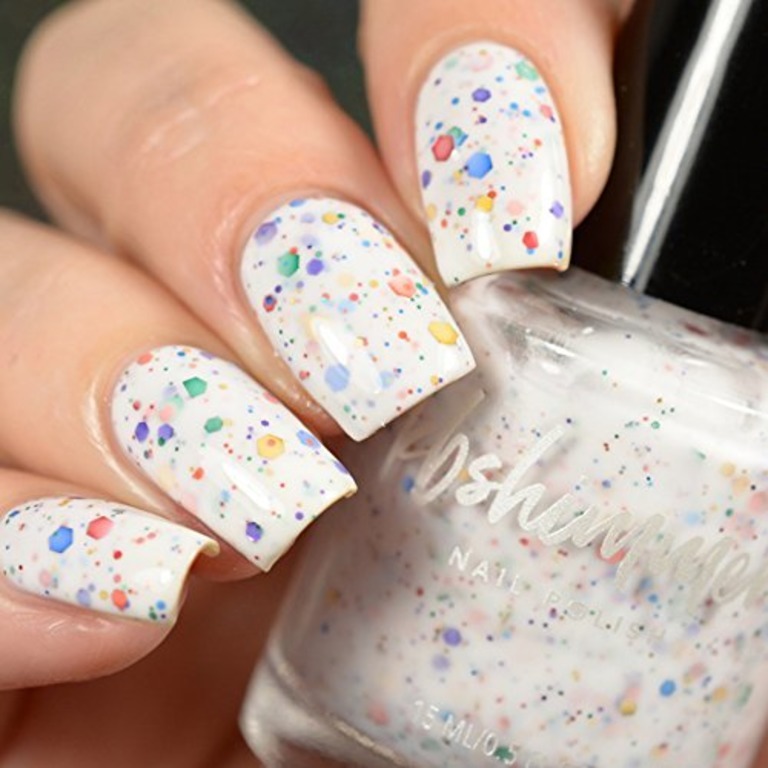 White Glitter Nail Polish