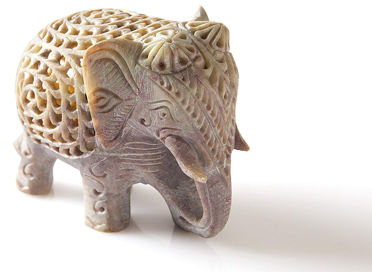 White Lucky Elephant Soapstone Figurine